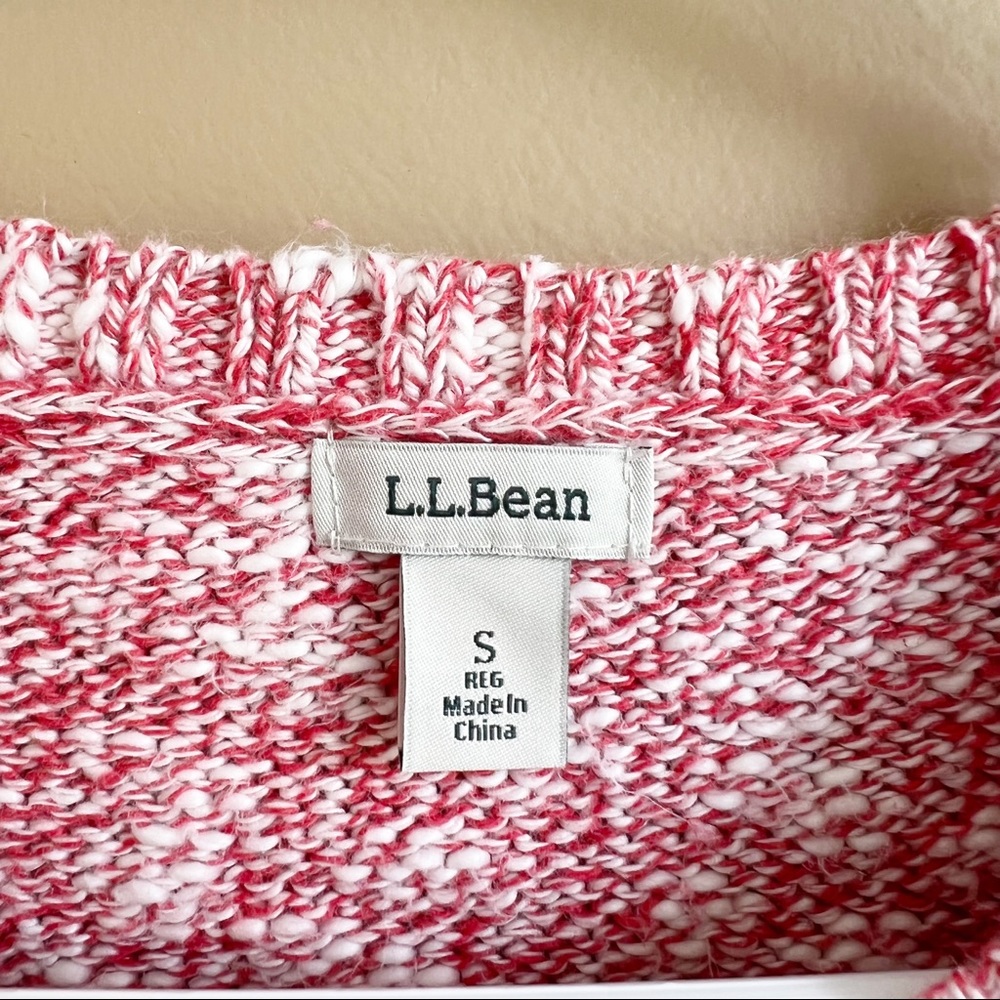 LL BEAN Women's Cotton Ragg Sweater Red Marled Size Small 100% Cotton - Picture 5 of 8